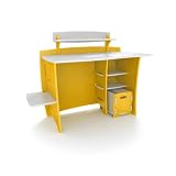 Legare 43-Inch Kids' Desk with File Cart, Yellow and White