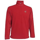 NFL Men's Tampa Bay Buccaneers 3/4 Zip Fleece Pullover (Dark Red, X-Large)