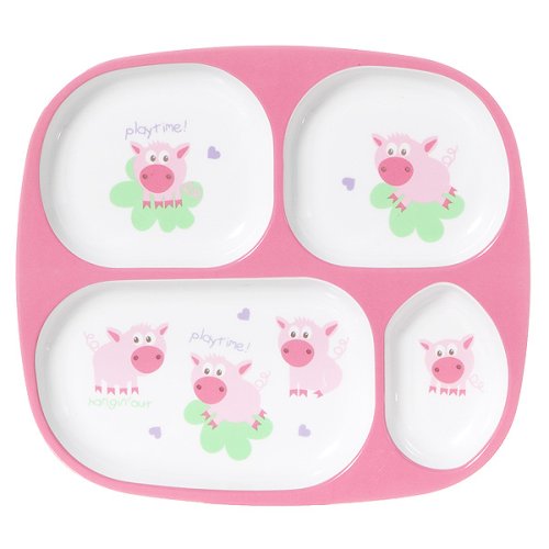 4-pc. Melamine Divided Plate Set - Pig by Grand Bonanza