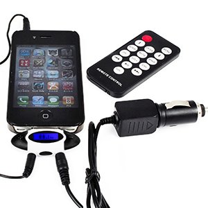ATC 3.5mm Cable Remote Control FM TRANSMITTER + Car Charger for iPhone 3GS iPod Touch 2nd,iPod Nano 1st 2nd 3rd 4th,LCD Screen