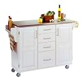 Large White Cart with Stainless Steel Top