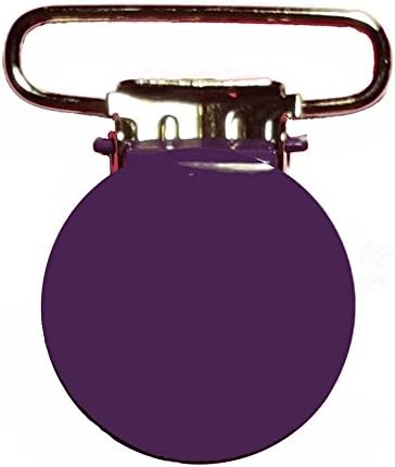 10 Purple Enamel Round Face 1 Suspender Clips w/ Rectangle Inserts ...
