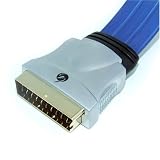 Fisual Super Pearl Ingot Flat Scart Cable - 1m