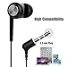 Wotmic In Ear Headphones Wired Earphones with Microphone Black Earbuds Stereo Sound In Line Control