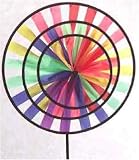 Multicolor Triple Pinwheel Wind Wheel