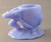 Blue Delphite Glass Frog Pulling Shell Toothpick Holder