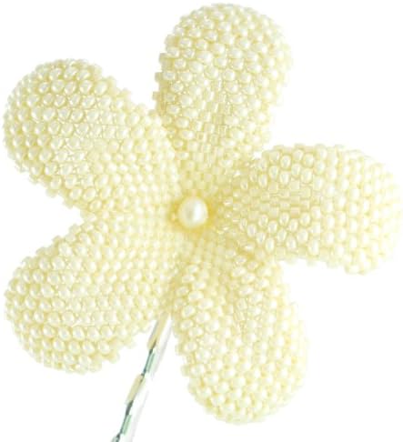 Hawaiian Plumeria Beaded Flower - Classic Ivory Pearl