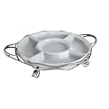 Porcelain Divided Tray on Metal Stand