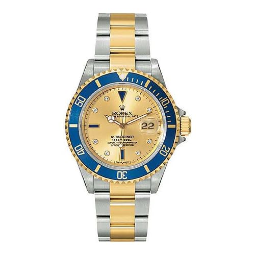 Rolex Watch - Rolex Oyster Perpetual Submariner Date Two-Tone Steel with Diamonds and Sapphires Mens Watch 16613CDD Rolex Watch - Rolex Oyster Perpetual Submariner Date Two-Tone Steel with Diamonds and Sapphires Mens Watch 16613CDD