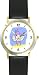 Purple Hippopotamus Ballerina - Ballet Dancer WATCHBUDDY&reg; DELUXE TWO-TONE THEME WATCH - Arabic Numbers - Black Leather Strap-Size-Large ( Men's Size or Jumbo Women's Size )