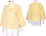 Womens Clothing - Cotton Long Sleeve Top Blouse Chikan Embroidery Size XL (ctop387)
