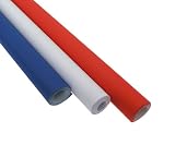 Poster Paper Assortment – Red, White and Blue – 3 Rolls of Vivid Coloured Poster Paper (Each roll 760mm x 10m) – Ideal for Display, Schools, Classrooms, Party Decoration and all types of Art and Craft Activities