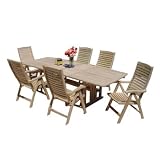 Teak 7 Piece Double Extended Table Set