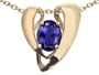 1.75 cttw Genuine Heart Shaped Iolite Pendant Enhancer with large opening for Omega Chain in 14k White Gold