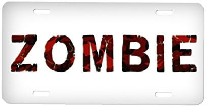 Zombie Red Camoflauge Car Tag License Plate