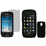 iNcido Brand Samsung T759/Exhibit 4G Combo Solid Black Silicone Skin Case F ....
