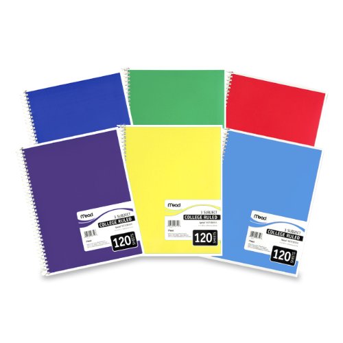 Mead Spiral Bound Notebook, College Rule, 8-1/2 x 11, White, 120 Sheets/Pad (06710) Mead Spiral Bound Notebook, College Rule, 8-1/2 x 11, White, 120 Sheets/Pad (06710)