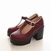 Show Shine Women's Chic T Strap Buckle Platform High Chunky Heel Shoes