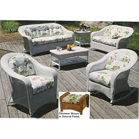 Sunroca All Weather Wicker 6 Piece Set-White by DF Wicker Rattan