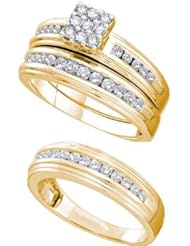 0.50CTW DIAMOND CLUSTER TRIO SET