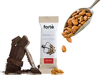 Superfood Truth Bar - W/ Chia, Real Almond Butter, Cacao Nibs, Coconut Oil - Dark Chocolate Covered Cookie Dough (12 Count) Total Net Wt. 28.28 Oz.
