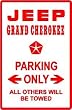 JEEP GRAND CHEROKEE PARKING atv sports sign