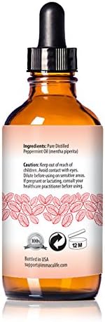 Premium 4oz Peppermint Essential Oil | No Questions Asked Lifetime Money Back Guarantee - Order While You Can (Free E-book Included)