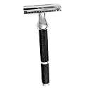 Parker Model 71R Three Piece Safety Razor with Black and Nickel  Plated Finish