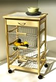 Kitchen Storage Cart with 3 Baskets