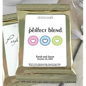Personalized Heart Theme Coffee Favors, Gold Bag - (4 designs available)