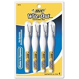 BIC WOSQPP418 - Wite-Out Shake 'n Squeeze Correction Pen, 8 ml, White, 4/Pack-BICWOSQPP418