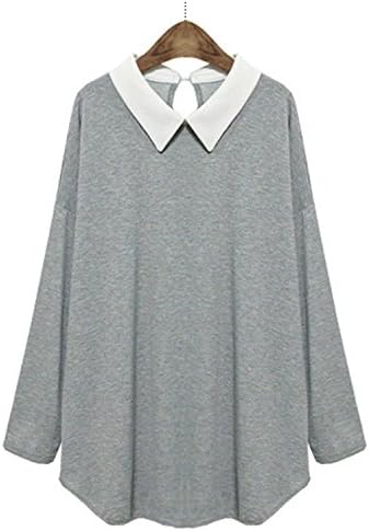 Changde360 Warm 2016 Autumn fashion loose women tops casual plus size S-5XL shirts women big sizes cotton blouses long sleeve girls top blusas gray4XL Soft