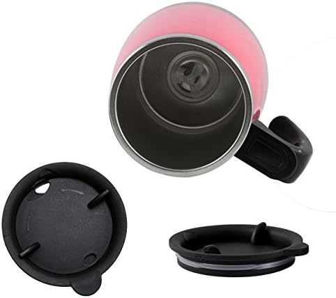 Coffee Mug 450ml Stainless Plain Lazy Self Stirring Electric Mug Auto Mixing Water Cup Gift Travel Mug (Pink)