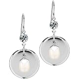 Silver Charm Faux Pearl Earrings Emitations Emitations