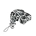 Leopard Print Lanyard Black & White Keychain Holder