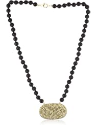 Shery Shabani "Rockstar" Yellow Sapphire Onyx and Silver Pendant Necklace