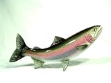 Handpainted Rainbow Trout Statue Game Fish Replica 10"