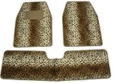 Tan Brown Leopard Animal Print Front  Rear SUV Carpet Floor Mats