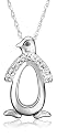 14k Choice of White or Yellow Gold "Jewels of Nature" Diamond Penguin Pendant (.06 cttw, G-H Color, I1 Clarity)