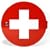 PT Medicine Cabinet, Red with White Cross, Round