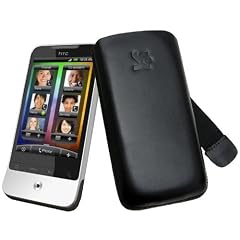 Suncase Ledertasche (Lasche mit R�ckzugfunktion) f�r HTC Legend schwarz