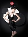 Sensual Mystique Stretch satin slip with mesh partial bra top and matching thong 80295