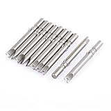 uxcell　スパナドライバービット　磁気ドライバービット　丸いシャンク　10個入り　グレー