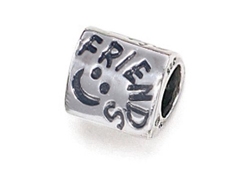 Zable(tm) Sterling Silver Triangular 'Friends' Bead / Charm