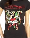 Ed Hardy True Till Death Eagle and Heart Tatoo Tunic Shirt in Black, size M