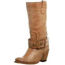 FRYE Women's Sandra Belted Mid-Calf Boot,Tan,7 M