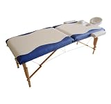 Aosom 2 Fold 76" L PU Portable Massage Table - Blue / White