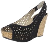 Kenneth Cole REACTION Women's Soley Roller Slingback Sandal,Black Suede,9.5 M US