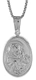 Sterling Silver Hollow Mother and Child Medal, 14mm X 19mm