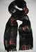 Tie-died Black Stewart Tartan Scottish Scarf
